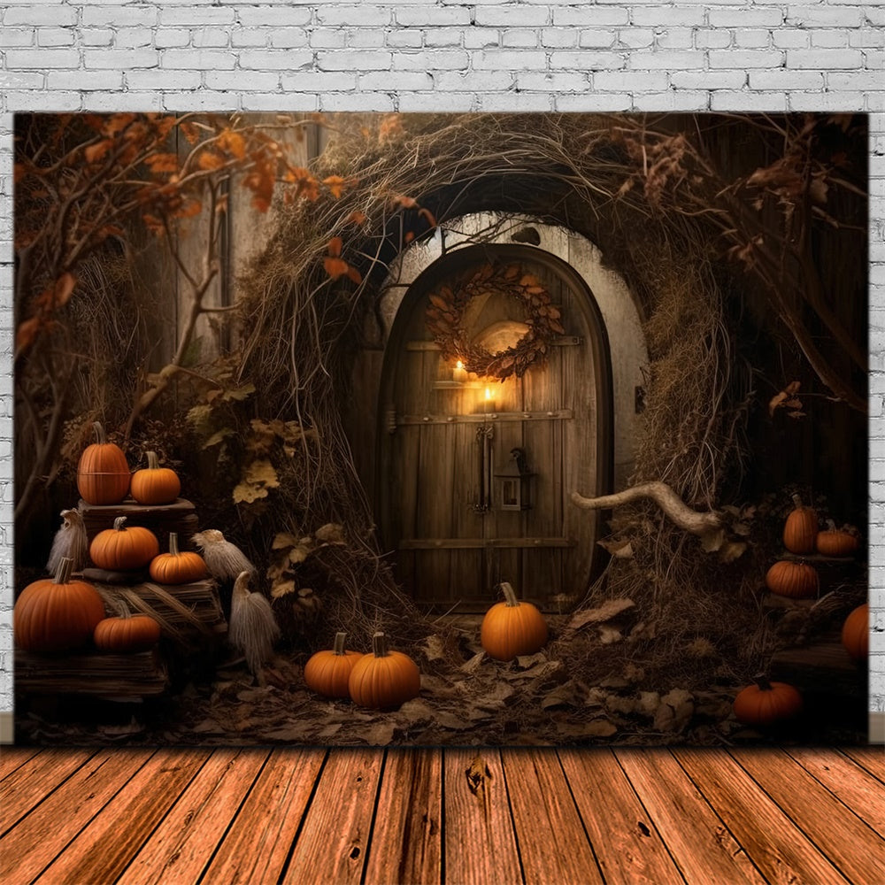 Halloween Verlassene Hütte Kürbisse Backdrop RR7-424