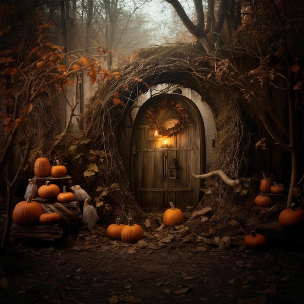 Halloween Verlassene Hütte Kürbisse Backdrop RR7-424