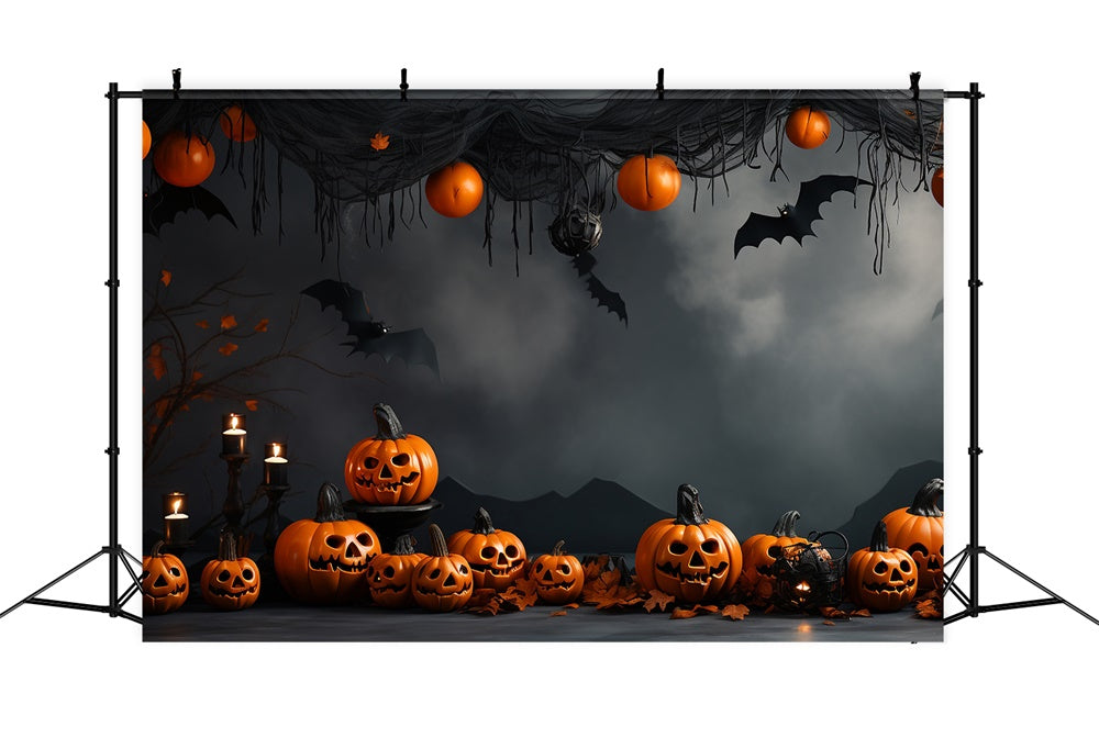 Halloween Vintage Wand Kürbis Fledermaus Hintergrund RR7-433