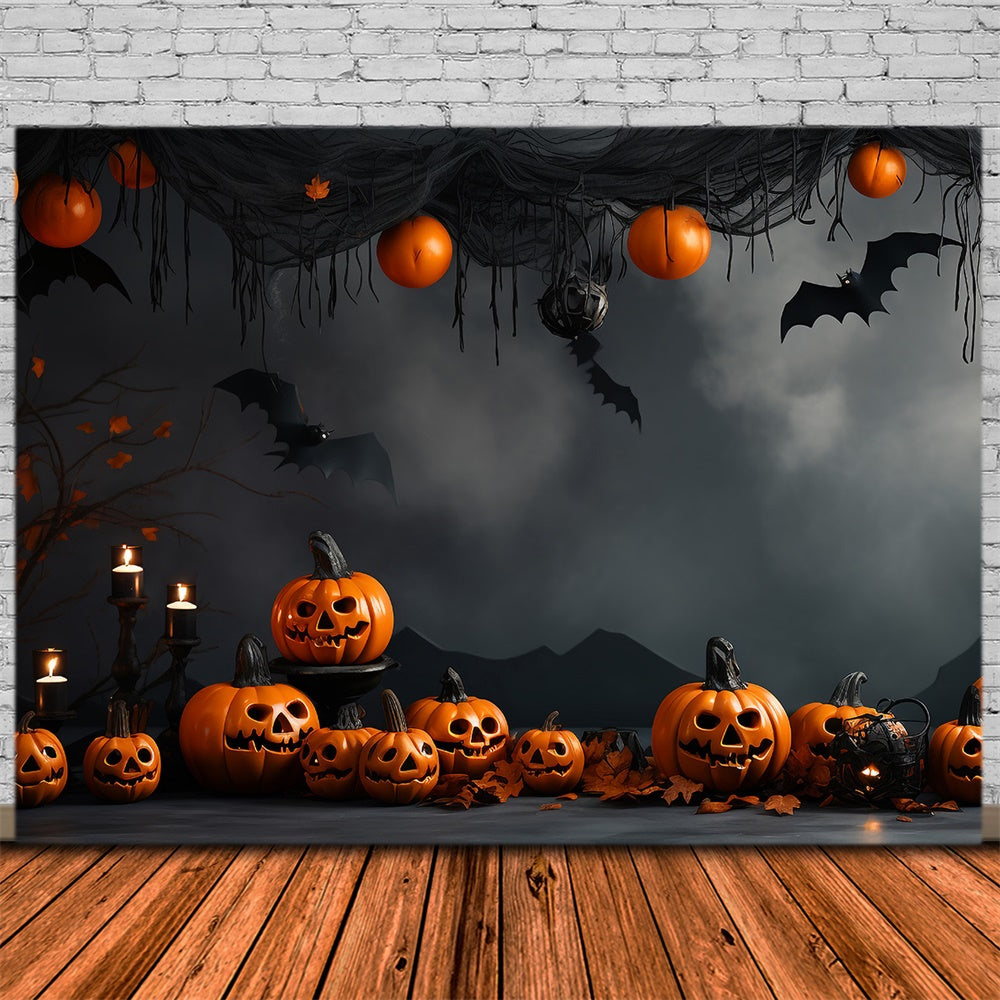 Halloween Vintage Wand Kürbis Fledermaus Hintergrund RR7-433