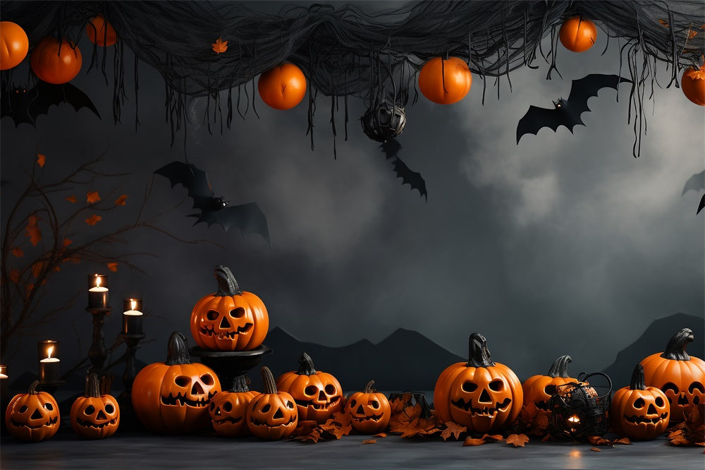 Halloween Vintage Wand Kürbis Fledermaus Hintergrund RR7-433