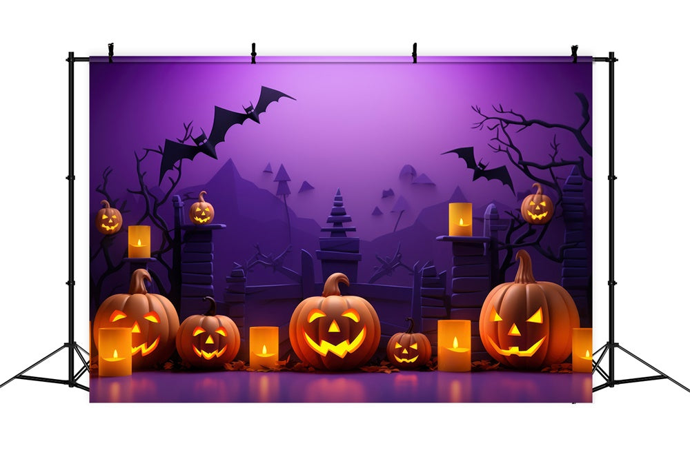 Halloween Kürbis Fledermäuse Fotokulisse RR7-453
