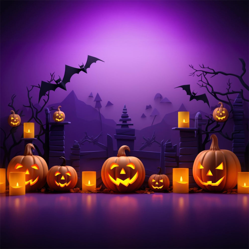 Halloween Kürbis Fledermäuse Fotokulisse RR7-453