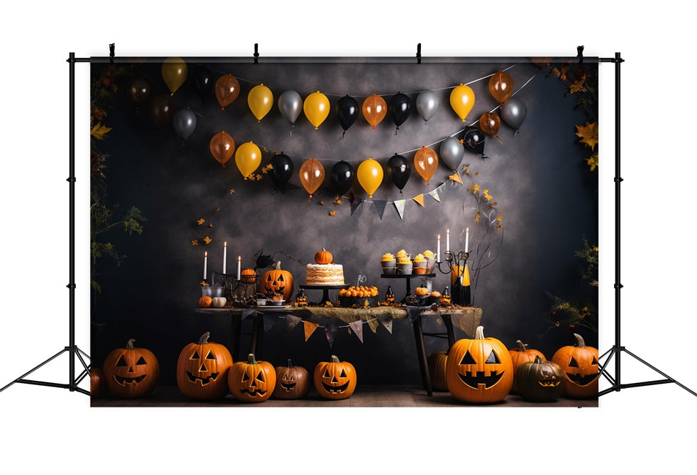 Luftballons Kürbis Halloween Wandhintergrund RR7-465