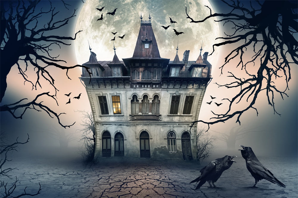 Gespensterhaus Halloween Vollmond Hintergrund RR7-493