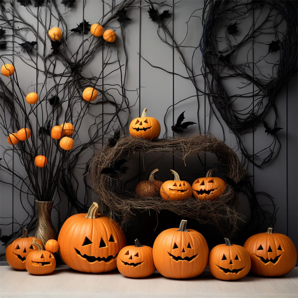 Halloween Gebogene Kürbisse Fotokulisse R7-497