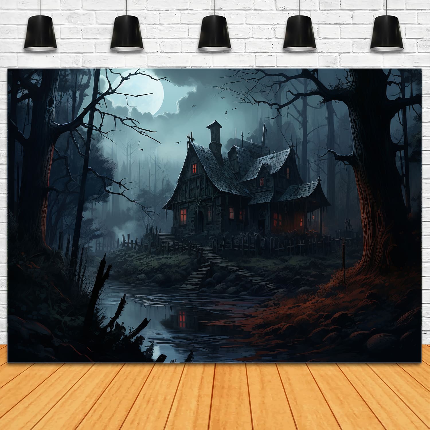 Gespenstisches Haus Halloween Mondnacht Fotokulisse RR7-51