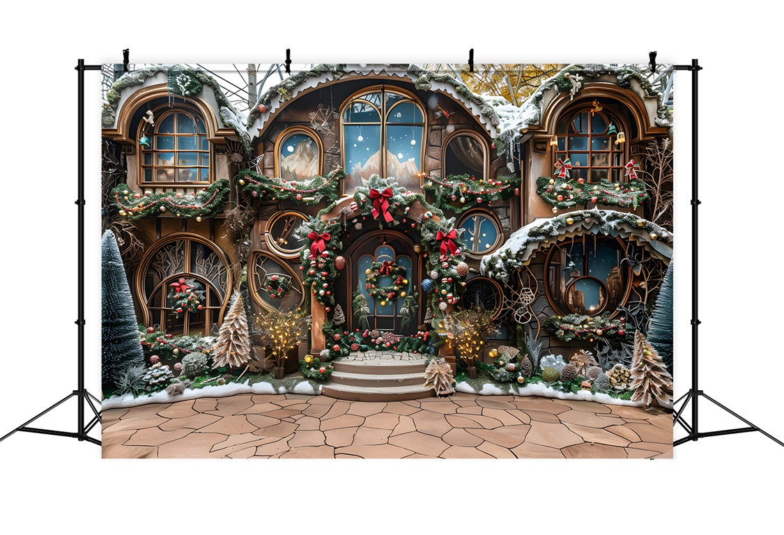 Weihnachten Rustic Cottage Wonderland Hintergrund RR7-568