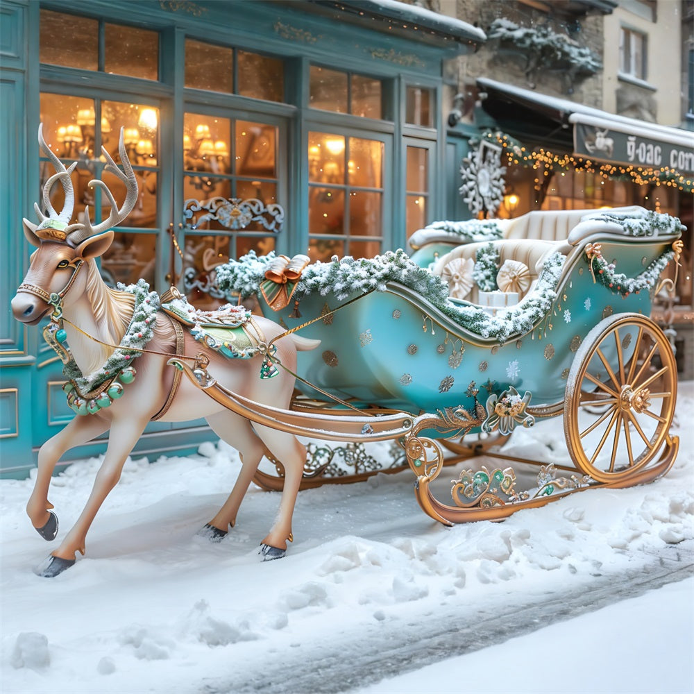 Weihnachten Magische Schlittenfahrt Hintergrund RR7-578