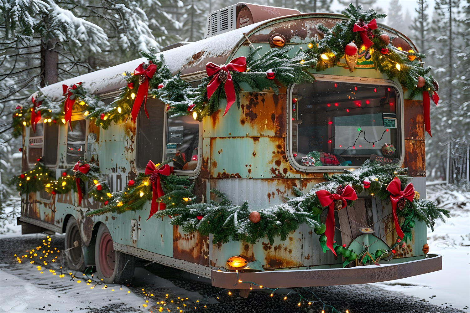 Rustikale Weihnachts Anhänger Wunderland Hintergrund RR7-582