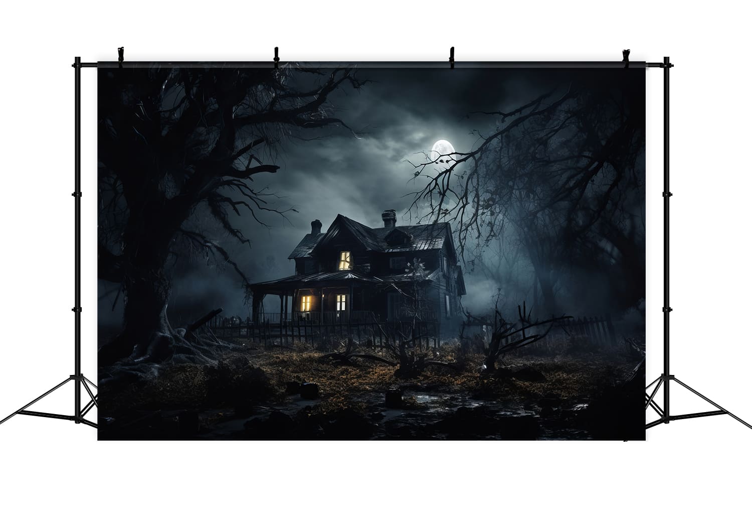 Halloween Dunkle Waldhütte Fotohintergrund RR7-59