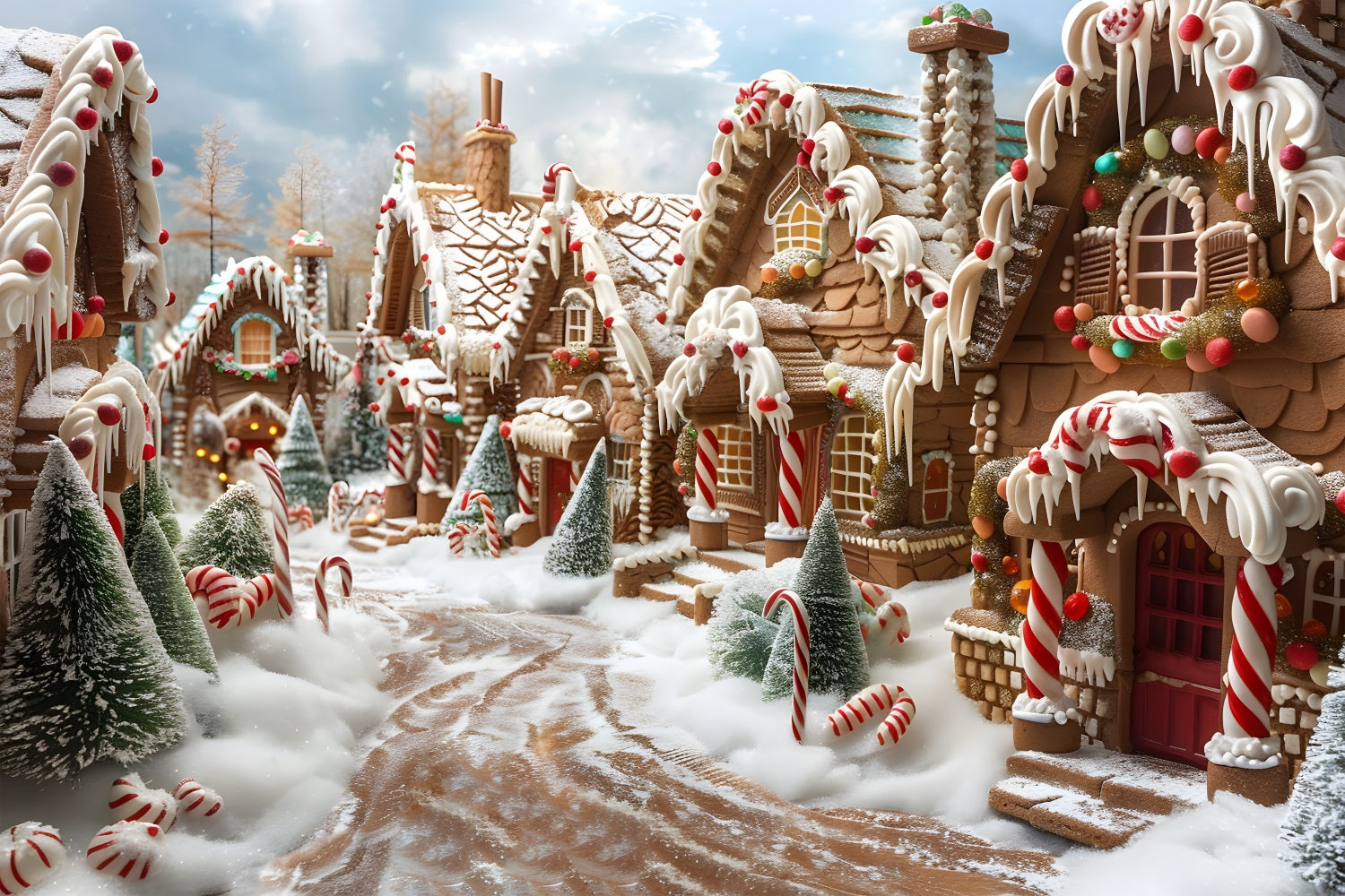 Weihnachten Lebkuchen Candy Lane Hintergrund RR7-608