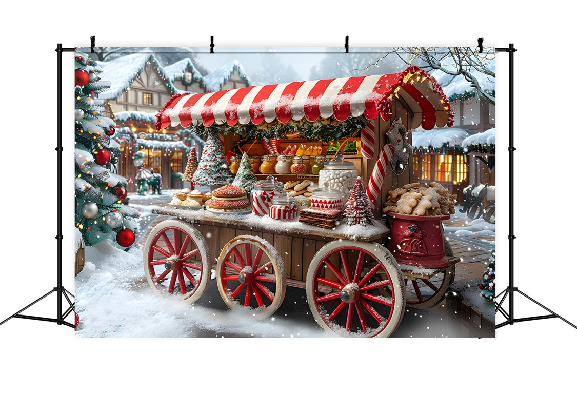 Weihnachtsmarkt Leckereien Wagen Hintergrund RR7-621