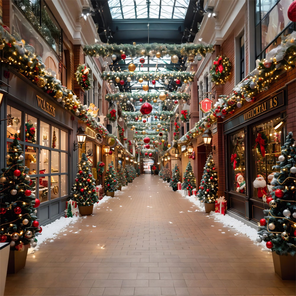 Weihnachten Festliche Einkaufspassage Hintergrund RR7-635