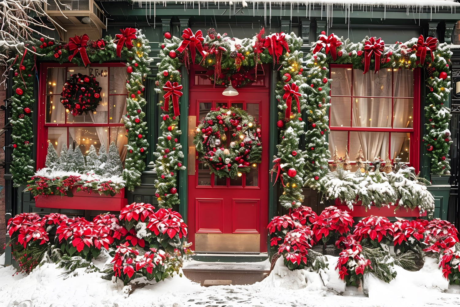 Weihnachtliche Schaufenster Hintergrund RR7-637