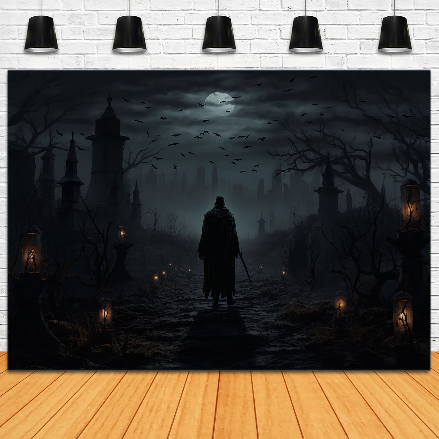 Gespenstische Halloween Nacht Wandernder Geist Hintergrund RR7-66