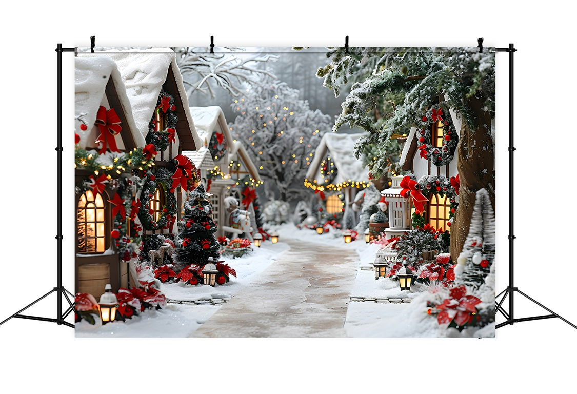 Weihnachten Enchanted Village Bogen Dekorationen Hintergrund RR7-679