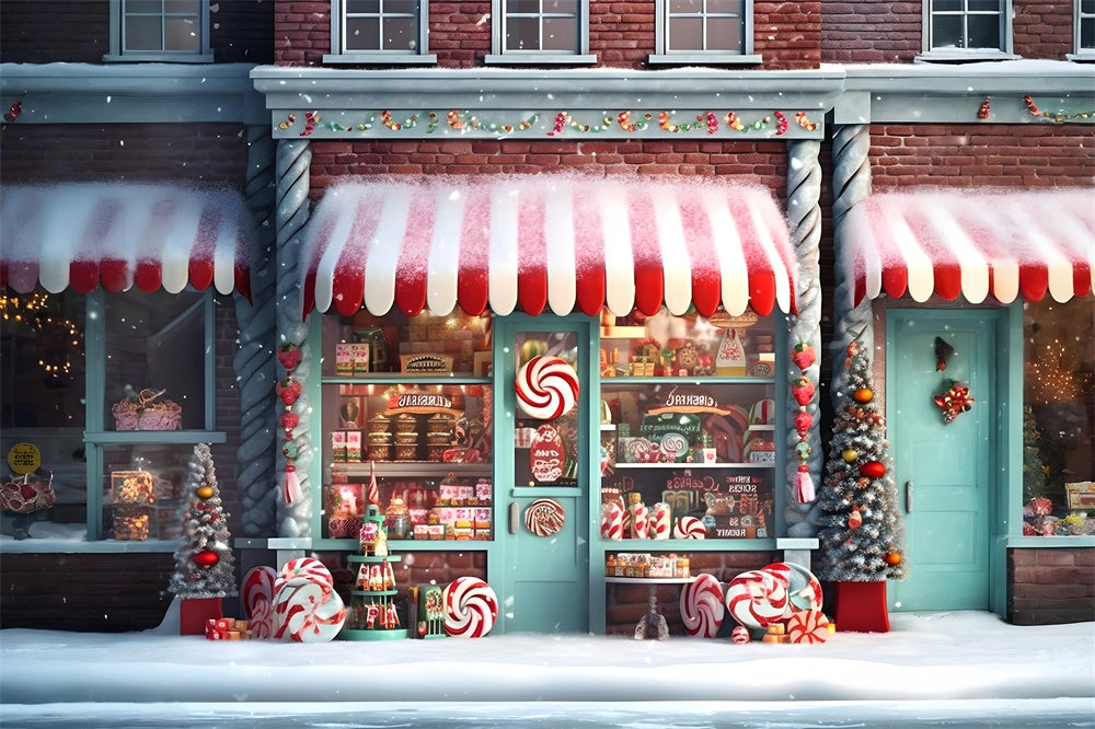 Candy Store Schneeflocke Weihnachten Hintergrund RR7-737