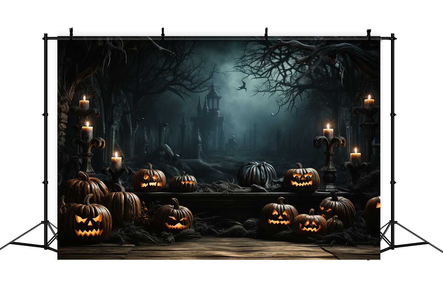 Halloween Glühende Kürbisse Fotohintergrund RR7-77