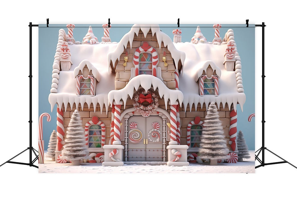 Weihnachten Lebkuchenhaus Zuckerstange Hintergrund RR7-786