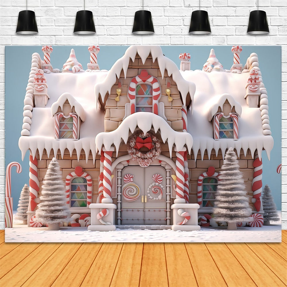 Weihnachten Lebkuchenhaus Zuckerstange Hintergrund RR7-786