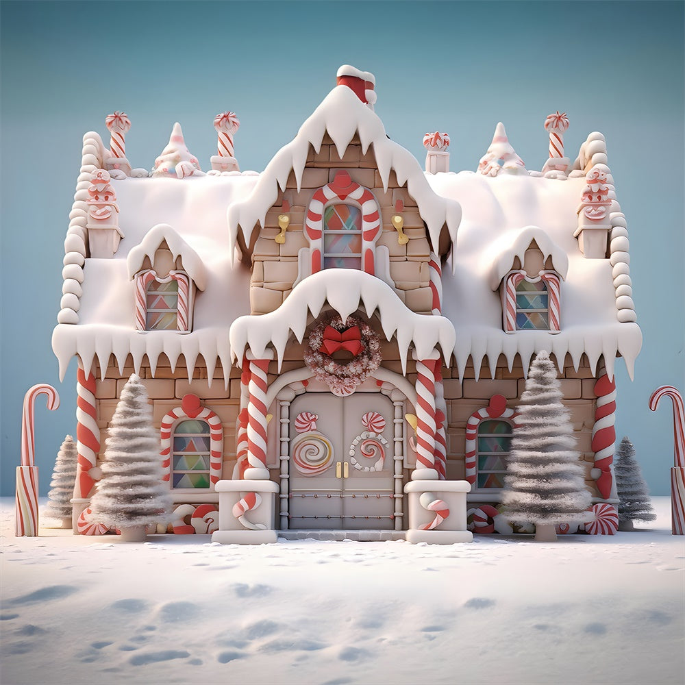 Weihnachten Lebkuchenhaus Zuckerstange Hintergrund RR7-786
