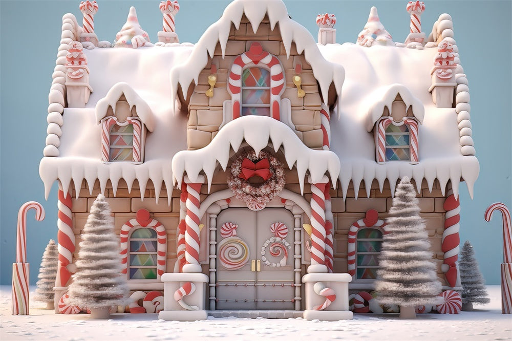 Weihnachten Lebkuchenhaus Zuckerstange Hintergrund RR7-786