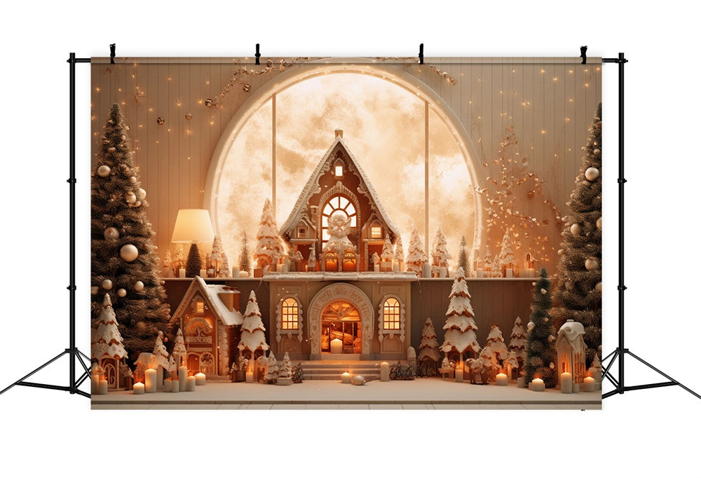 Weihnachtsbäume Lebkuchenhaus Hintergrund RR7-855