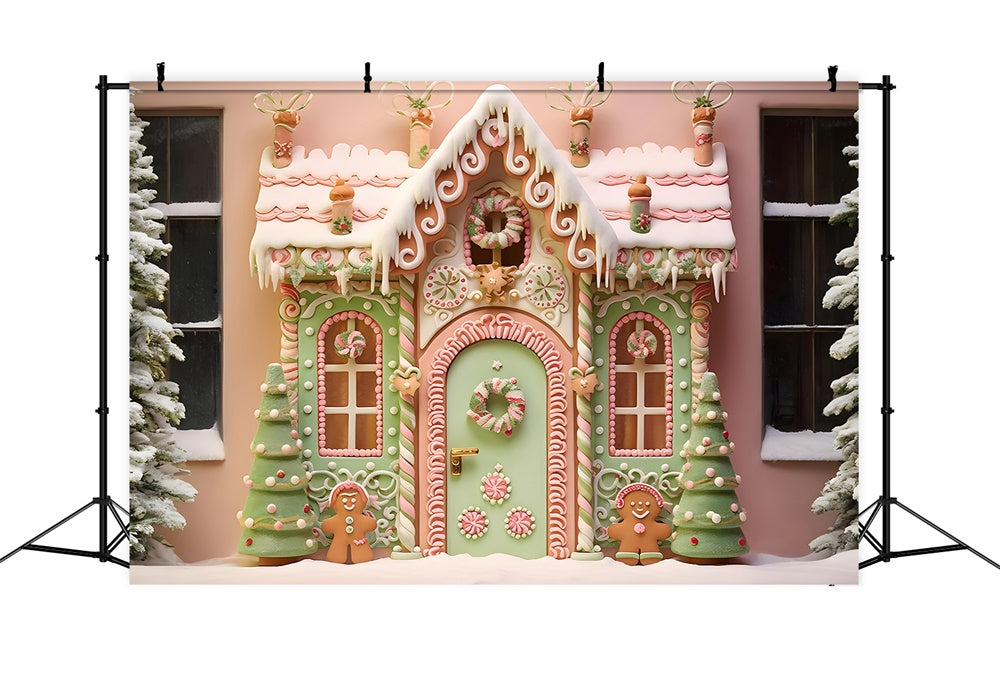 Lebkuchenhaus Weihnachtshintergrund RR7-875