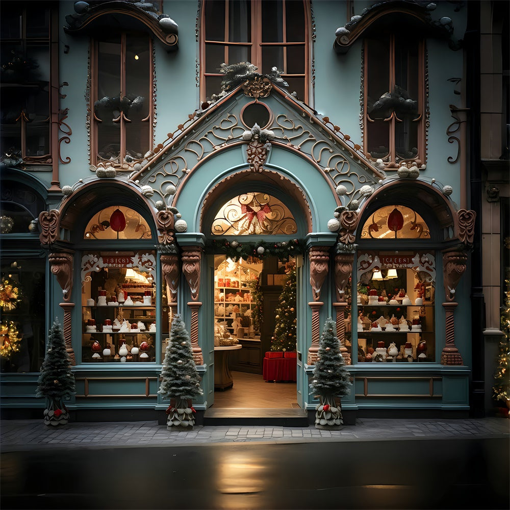 Weihnachtsbaum Tortenladen Fotohintergrund RR7-879