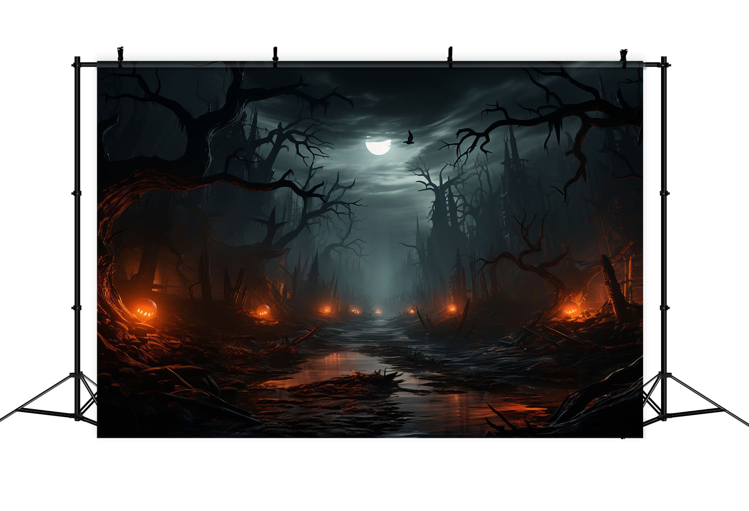 Geisterwald Halloween Nachtfotografie Hintergrund RR7-90