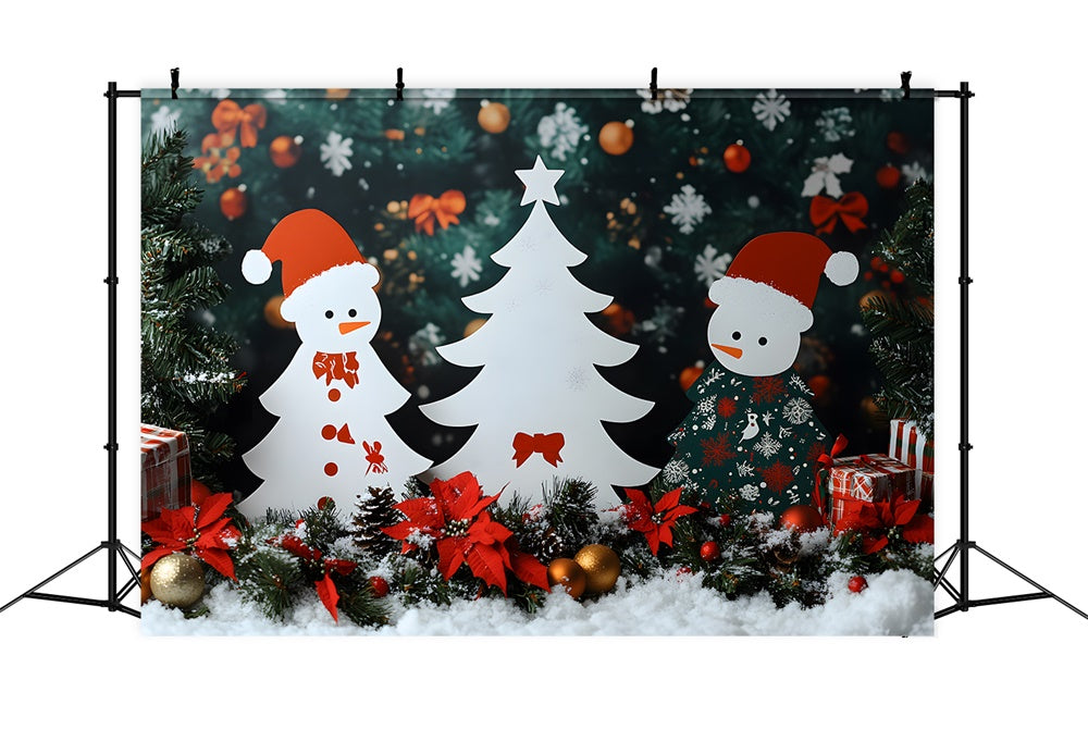 Weihnachtsstern Blumen Schneeflocke Backdrop RR8-102