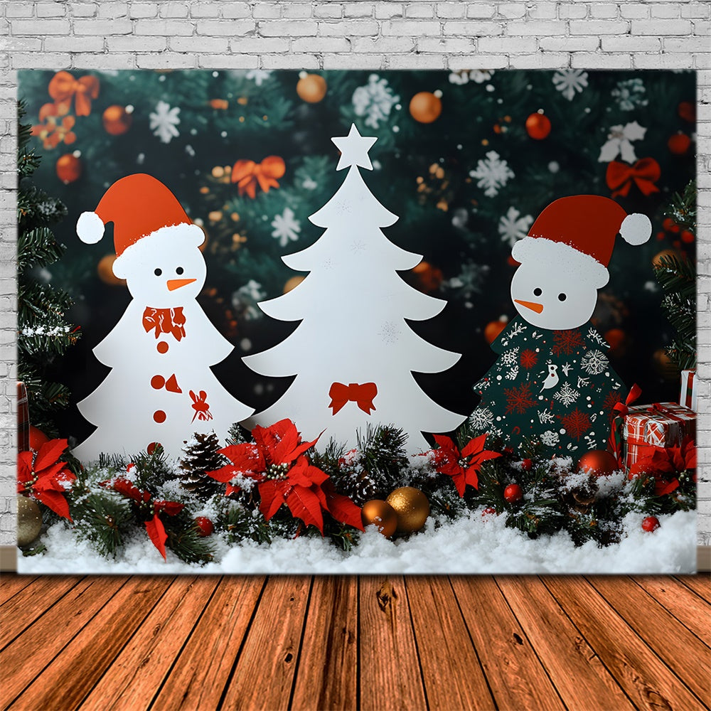 Weihnachtsstern Blumen Schneeflocke Backdrop RR8-102