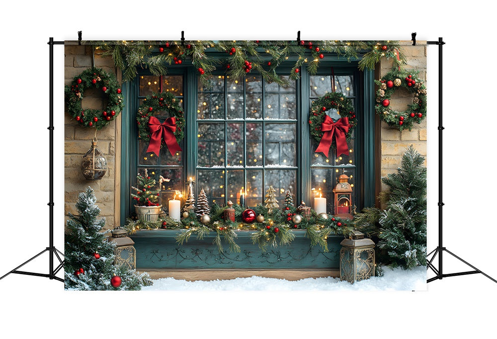 Weihnachtskranz Leuchtendes Fenster Backdrop RR8-109