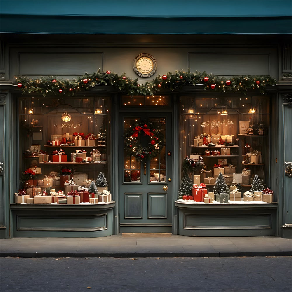 Weihnachten Eleganter Schaufensterkranz Backdrop RR8-139