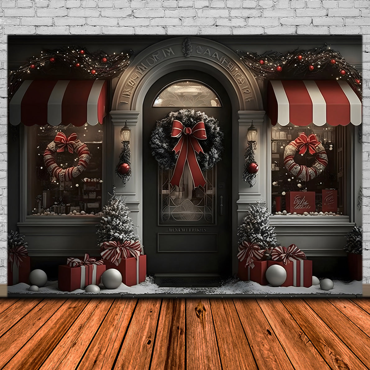 Weihnachten Festliche Schaufenstergeschenke Backdrop RR8-140