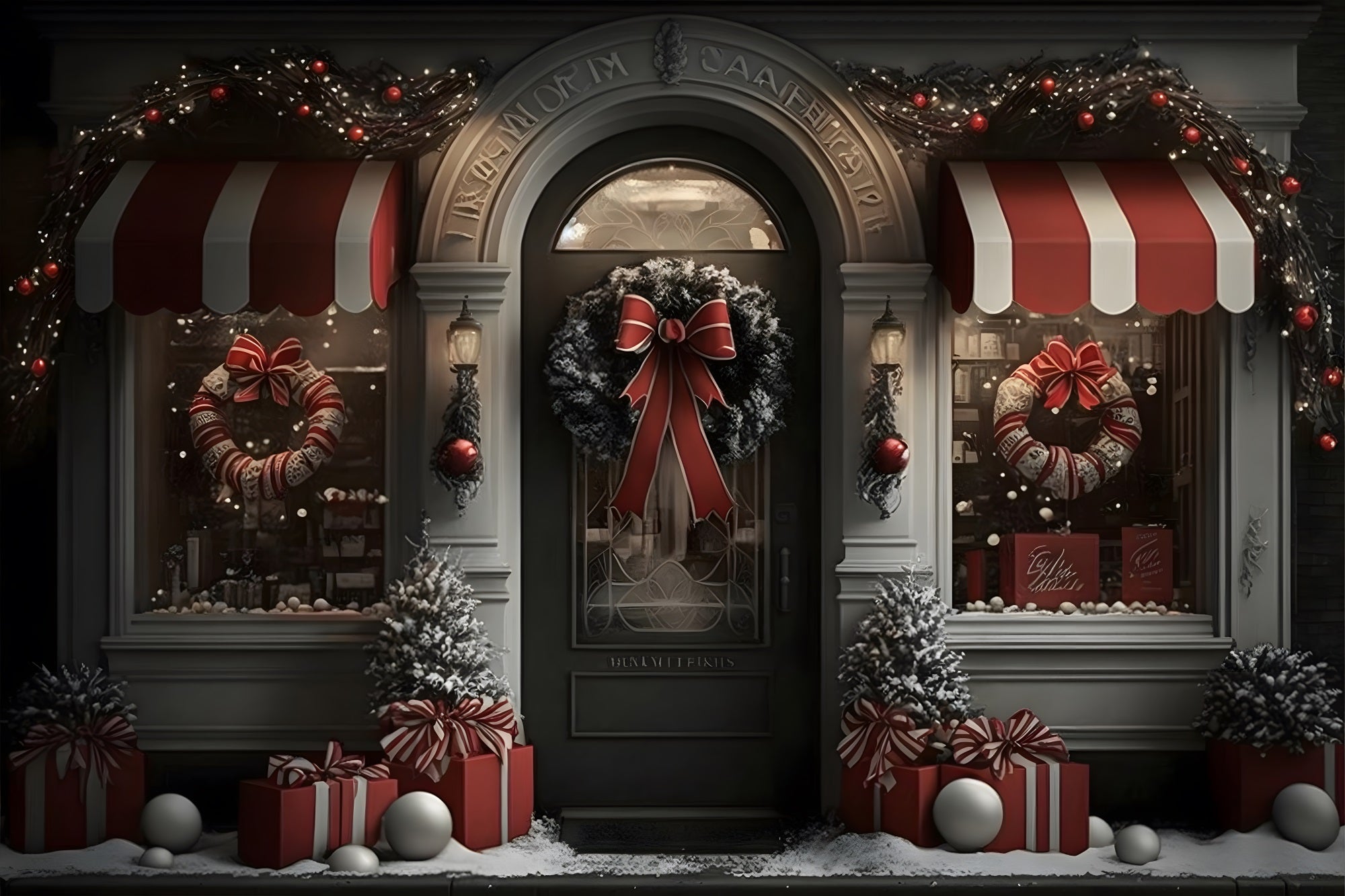 Weihnachten Festliche Schaufenstergeschenke Backdrop RR8-140