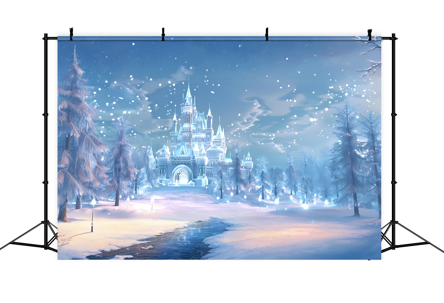 Weihnachten Magisches Eisschloss im Wald Backdrop RR8-157