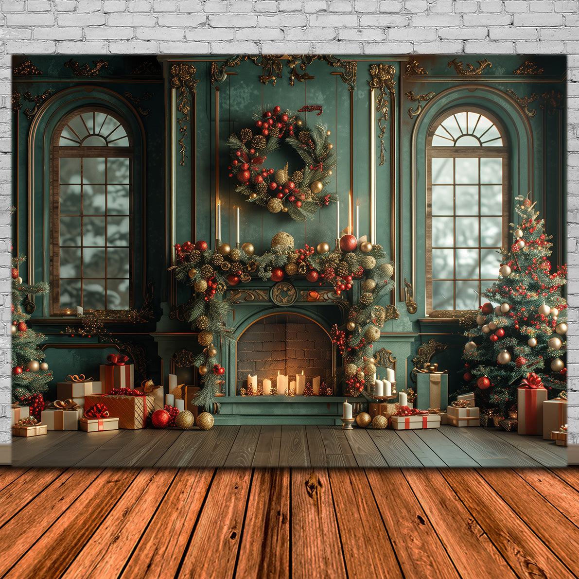 Weihnachten Grand Regal Wohnzimmer Backdrop RR8-170