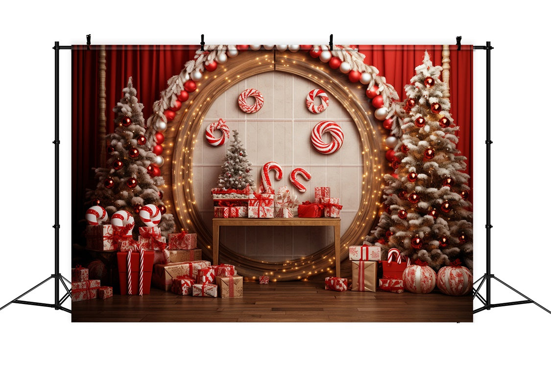 Weihnachtliches Zuckerstangen-Wunderland Backdrop RR8-228