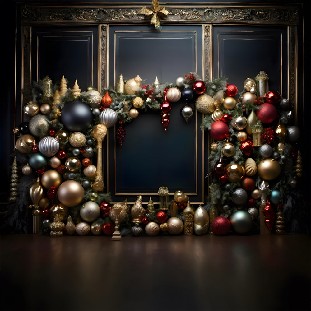 Weihnachten Elegante Ornamente und Girlande Hintergrund RR8-237