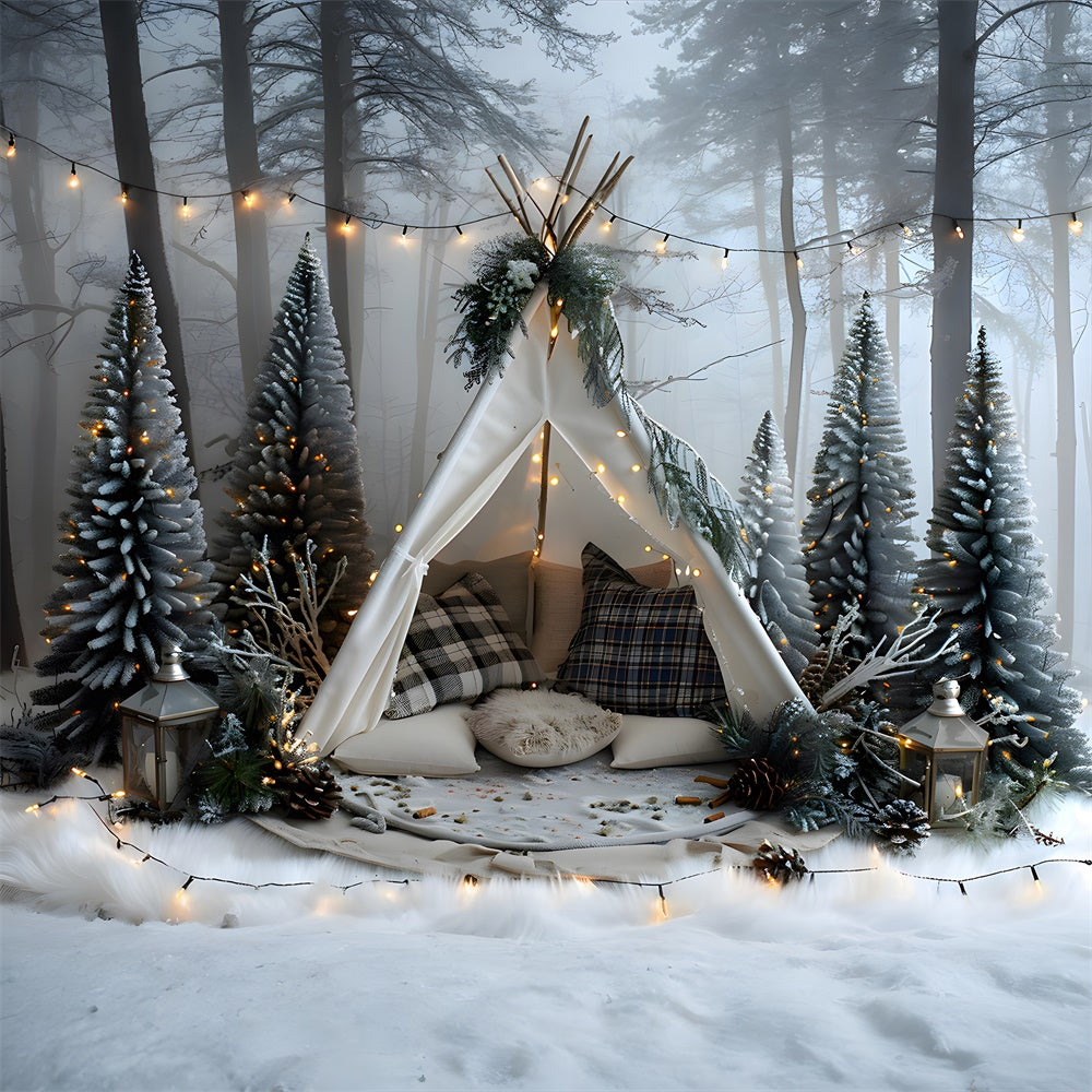 Weihnachtswald Tannenbäume Zelt Backdrop RR8-25