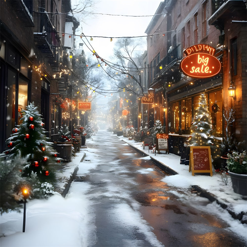 Weihnachten Festlicher Winterstraßenverkauf Hintergrund RR8-256