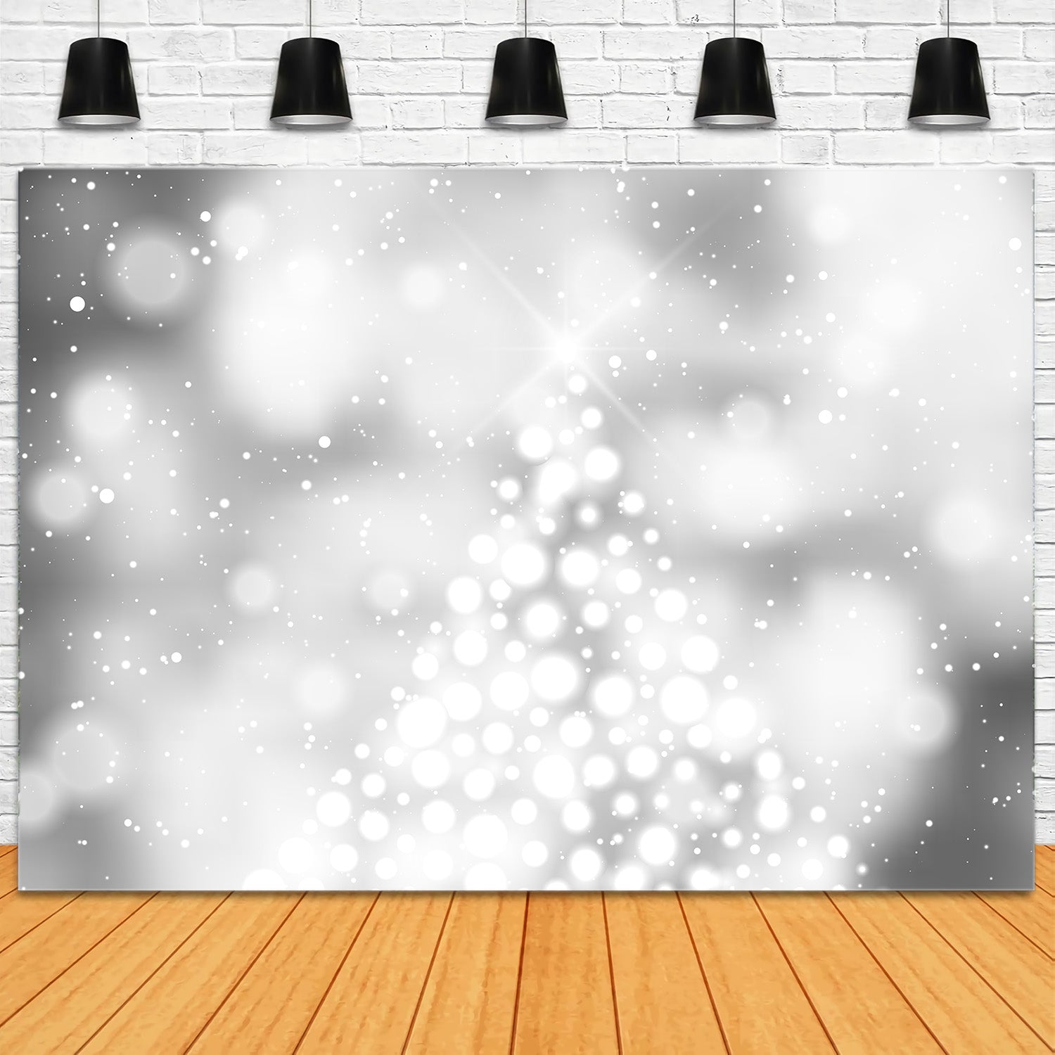 Weihnachten Graue Schneeflocke Polka Dot Backdrop RR8-273