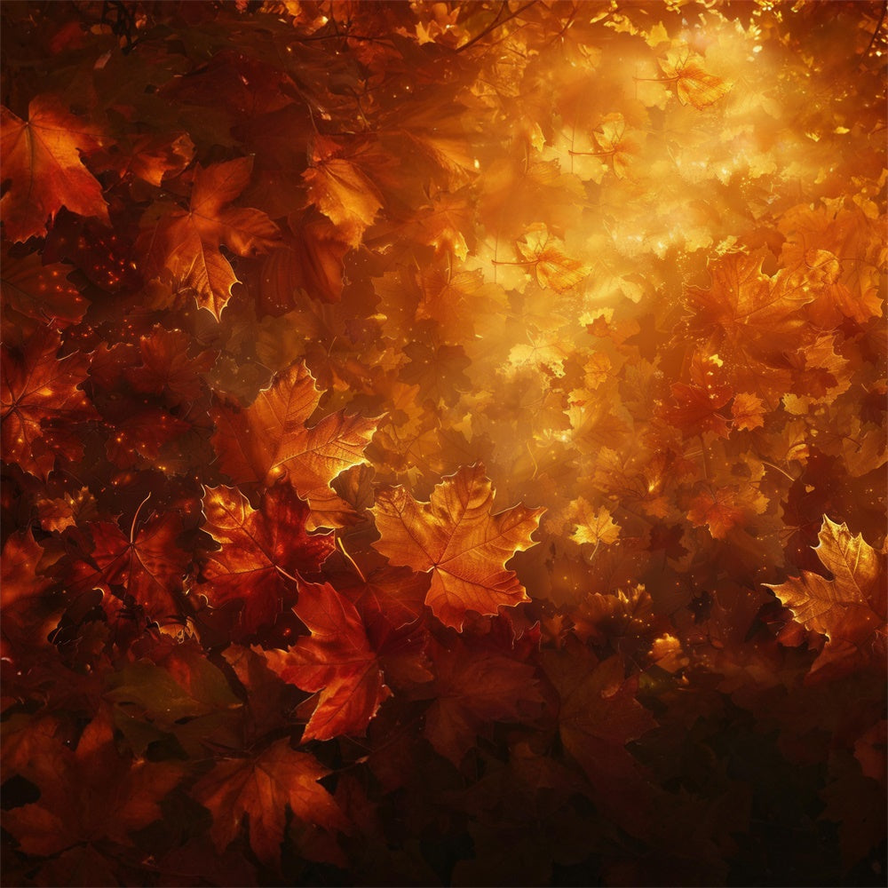 Leuchtende Herbstblätter auf dunklem Bodenhintergrund RR8-282