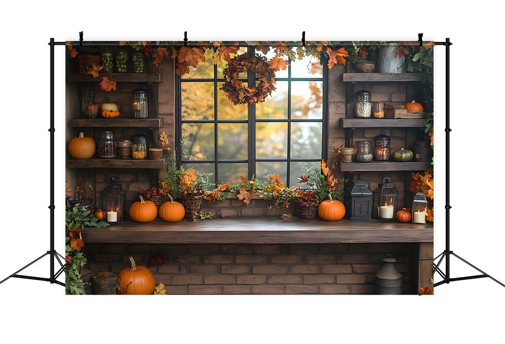Herbst Schaufenster Kürbisse Hintergrund RR8-306