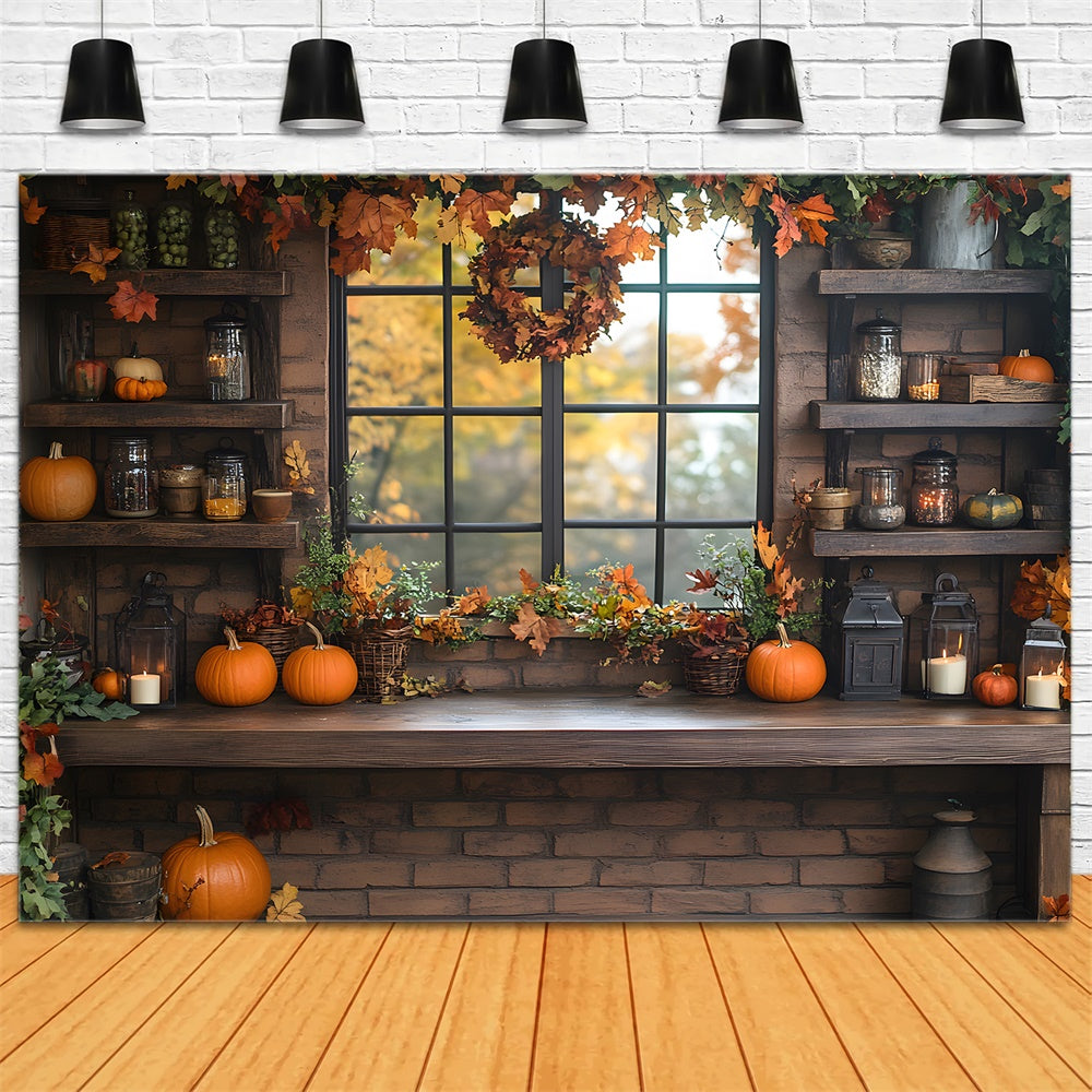 Herbst Schaufenster Kürbisse Hintergrund RR8-306
