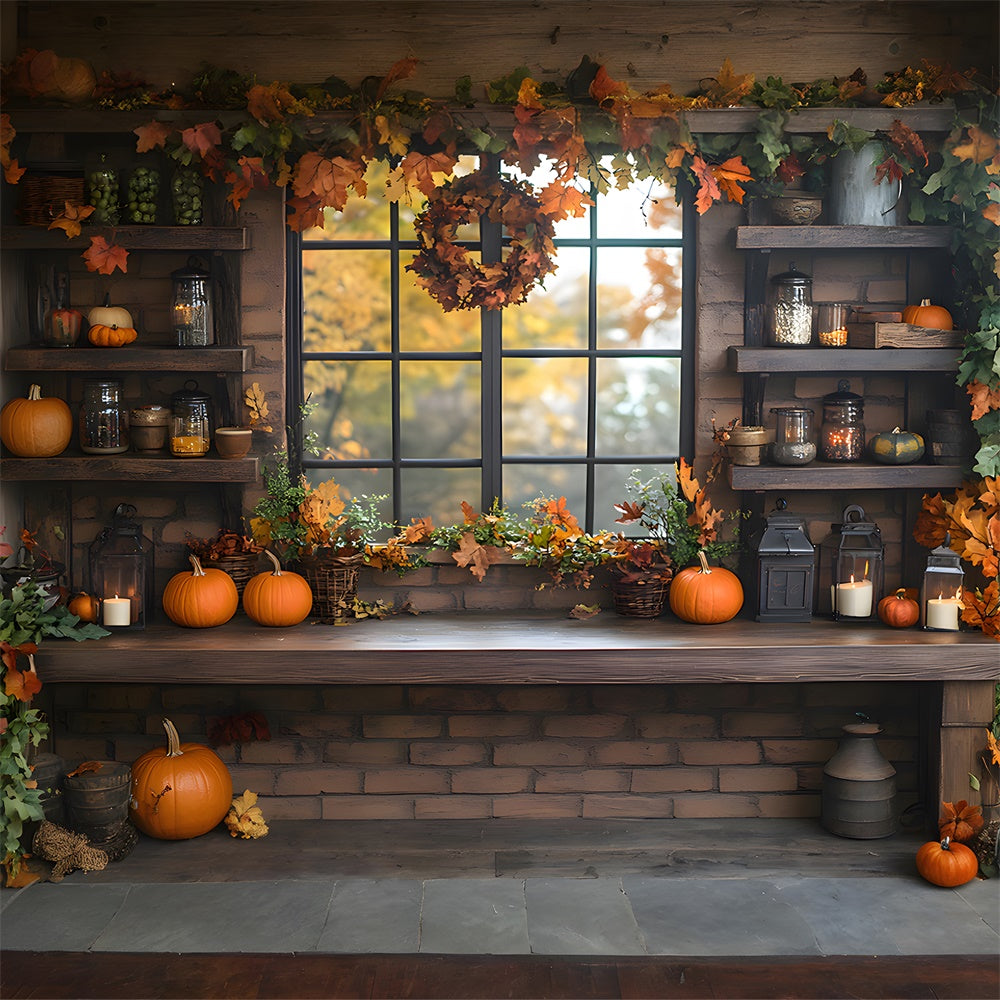 Herbst Schaufenster Kürbisse Hintergrund RR8-306