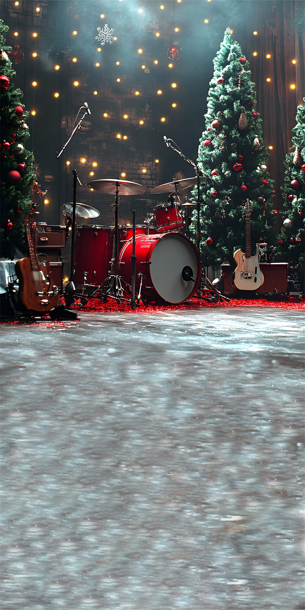 Weihnachtsbaum Rockmusik Bühne Sweep Hintergrund RR8-361