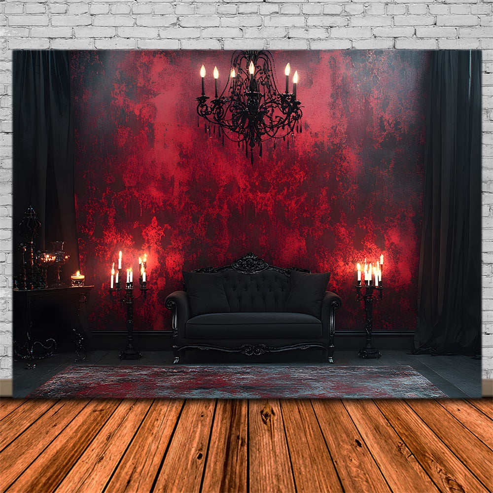 Halloween Gothic Schwarz Rot Wandkerzen Hintergrund RR8-371